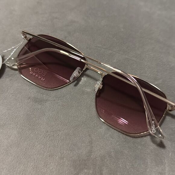 EGO Purple Pink Aviator Sunglasses Gradient Lenses NWT - Metal Frame 100% UVA - Picture 2 of 3